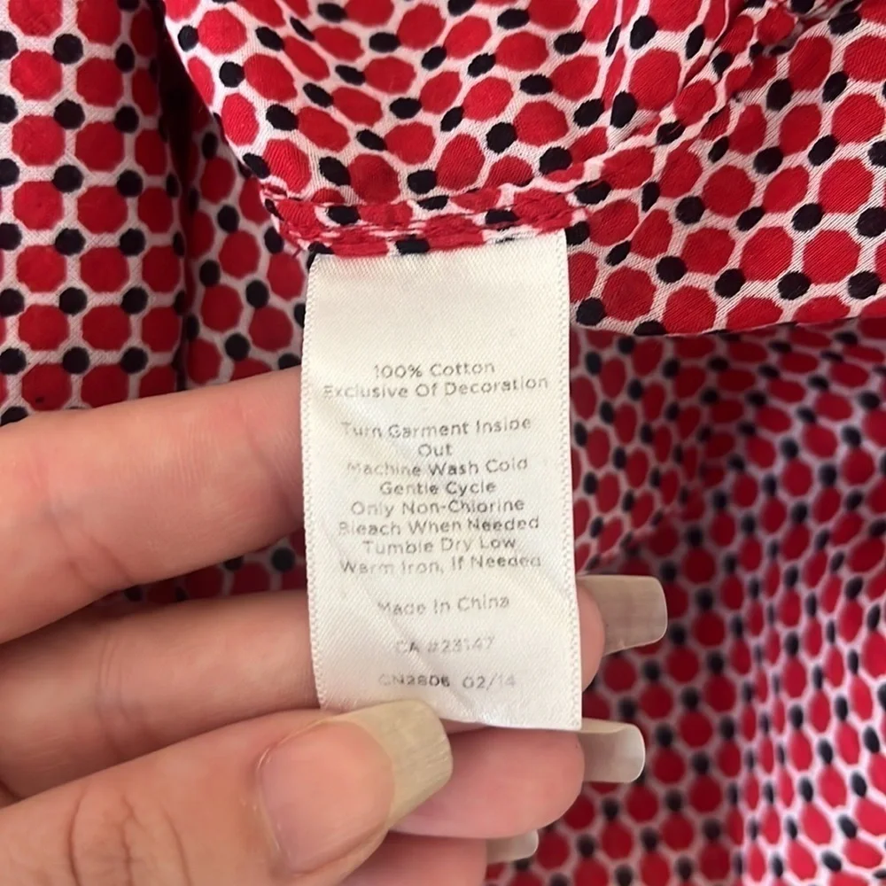 TALBOTS Long Sleeve‎ Embroidered Pullover Blouse Size S